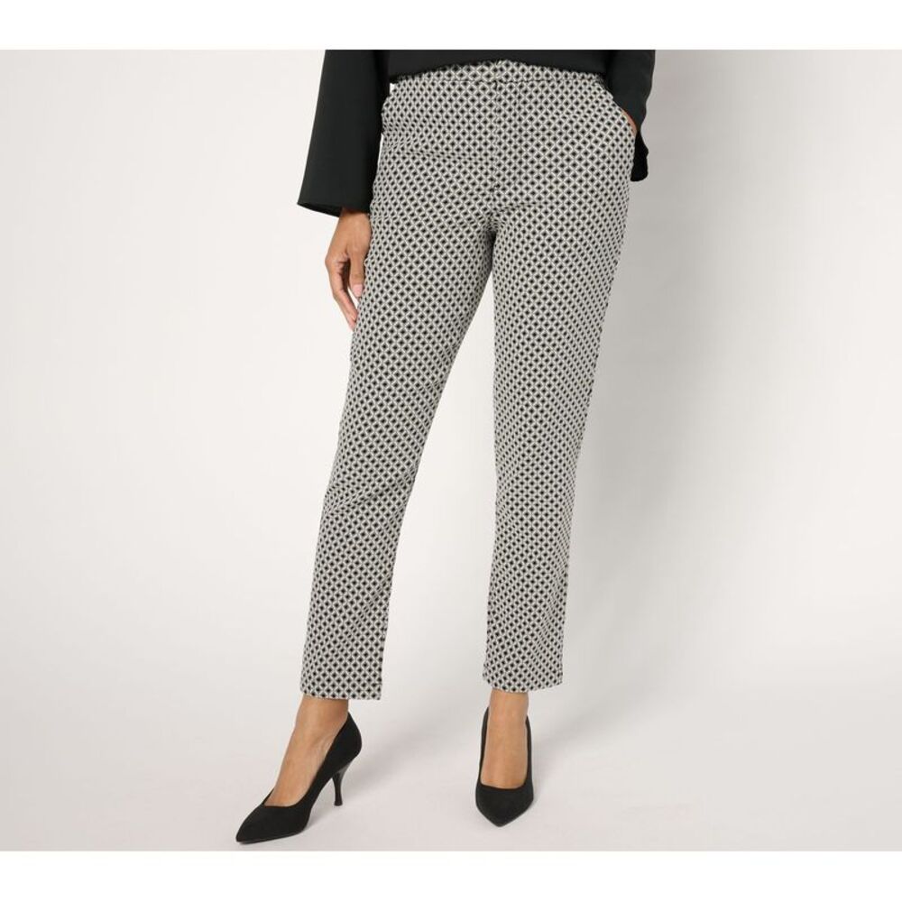 Joan Rivers Classics Collection Women's Petite Pants PM Jacquard White A671944